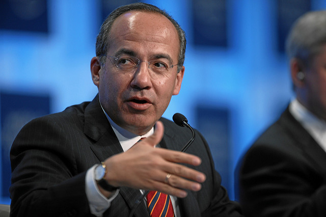 DAVOS/SWITZERLAND, 28JAN10 - Felipe Calderon, President of Mexico captured during the session 'Global Governance Redesigned' at the Congress Centre at the Annual Meeting 2010 of the World Economic Forum in Davos, Switzerland, January 28, 2010. Copyright by World Economic Forum swiss-image.ch/Photo by Sebastian Derungs